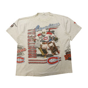 Vintage Bulletin 1991 Montreal Canadiens Goalie Graphic T-Shirt Size XL